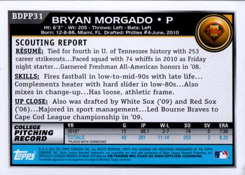 2010 Bowman Draft Picks & Prospects - Prospects #BDPP31 Bryan Morgado Back