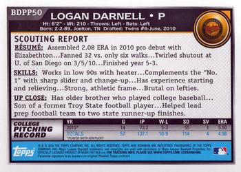 2010 Bowman Draft Picks & Prospects - Prospects #BDPP50 Logan Darnell Back