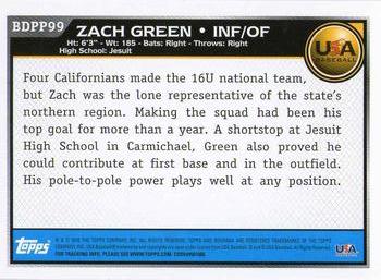 2010 Bowman Draft Picks & Prospects - Prospects #BDPP99 Zach Green Back