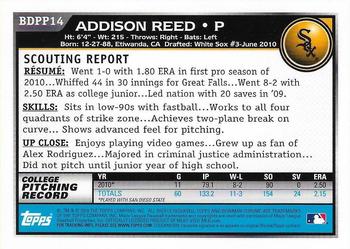 2010 Bowman Draft Picks & Prospects - Chrome Prospects #BDPP14 Addison Reed Back