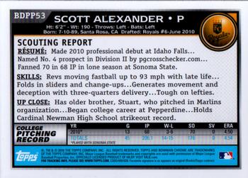 2010 Bowman Draft Picks & Prospects - Chrome Prospects #BDPP53 Scott Alexander Back