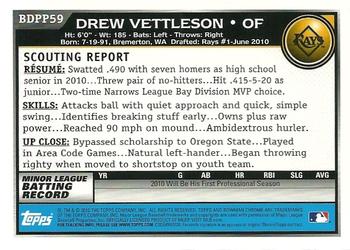 2010 Bowman Draft Picks & Prospects - Chrome Prospects #BDPP59 Drew Vettleson Back