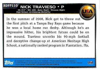 2010 Bowman Draft Picks & Prospects - Chrome Prospects #BDPP110 Nick Travieso Back