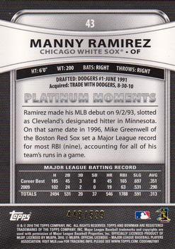 2010 Bowman Platinum - Gold Refractors #43 Manny Ramirez Back