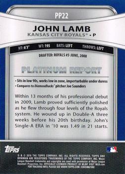 2010 Bowman Platinum - Prospects #PP22 John Lamb Back