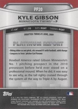 2010 Bowman Platinum - Prospects #PP20 Kyle Gibson Back