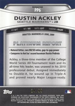 2010 Bowman Platinum - Prospects Blue Refractors #PP6 Dustin Ackley Back