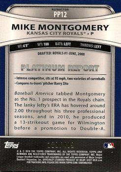 2010 Bowman Platinum - Prospects Green Refractors #PP12 Mike Montgomery Back