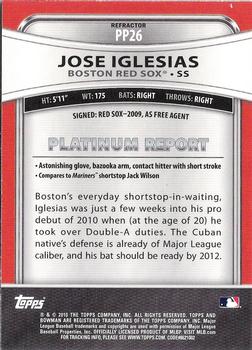 2010 Bowman Platinum - Prospects Purple Refractors #PP26 Jose Iglesias Back