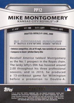 2010 Bowman Platinum - Prospects Refractors Thick Stock #PP12 Mike Montgomery Back