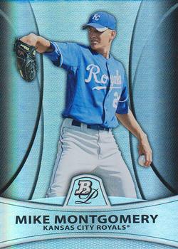 2010 Bowman Platinum - Prospects Refractors Thick Stock #PP12 Mike Montgomery Front