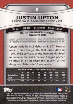 2010 Bowman Platinum - Refractors #8 Justin Upton Back