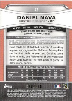 2010 Bowman Platinum - Refractors #42 Daniel Nava Back