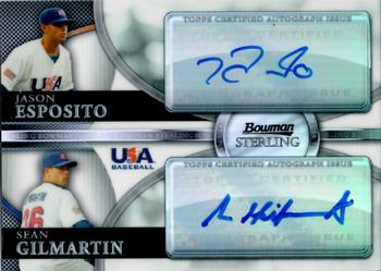 2010 Bowman Sterling - USA Baseball Dual Autographs Refractors #BSDA-17 Jason Esposito / Sean Gilmartin Front