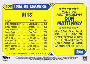 2010 Topps - The Cards Your Mom Threw Out (Original Back) #606 Don Mattingly Back