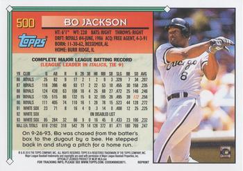 2010 Topps - The Cards Your Mom Threw Out (Original Back) #500 Bo Jackson Back