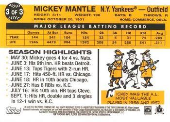 2010 Topps - Mickey Mantle Chrome Gold Refractors #3 Mickey Mantle Back