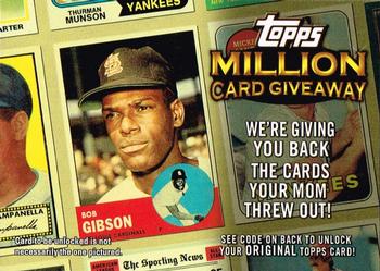 2010 Topps - Million Card Giveaway #TMC-3 Bob Gibson Front