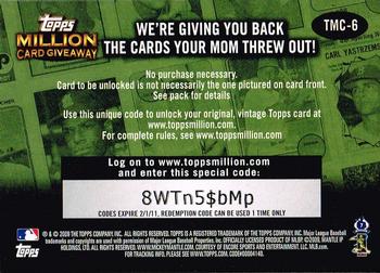 2010 Topps - Million Card Giveaway #TMC-6 Mickey Mantle Back