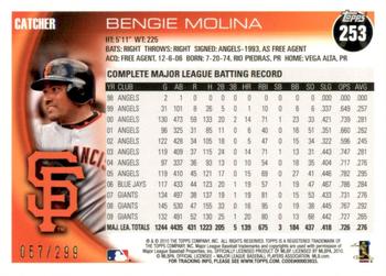 2010 Topps - Red #253 Bengie Molina Back