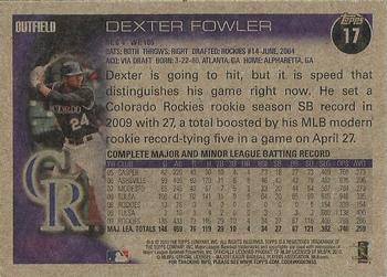 2010 Topps - Vintage Cardstock #17 Dexter Fowler Back