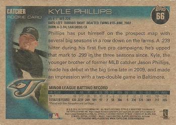 2010 Topps - Vintage Cardstock #66 Kyle Phillips Back