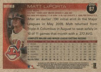 2010 Topps - Vintage Cardstock #67 Matt LaPorta Back