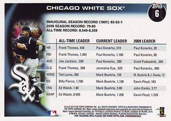 2010 Topps - Black #6 White Sox Franchise History Back