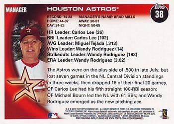 2010 Topps - Black #38 Houston Astros Back