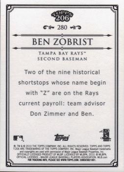 2010 Topps 206 - Bronze #280 Ben Zobrist Back