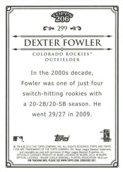 2010 Topps 206 - Bronze #299 Dexter Fowler Back