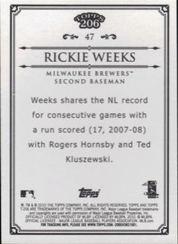 2010 Topps 206 - Bronze #47 Rickie Weeks Back