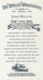 2010 Topps Allen & Ginter - Mini World's Greatest Word Smiths #WGWS8 John Milton Back