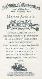 2010 Topps Allen & Ginter - Mini World's Greatest Word Smiths #WGWS11 Marcus Aurelius Back