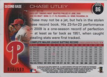 2010 Topps Chrome - Purple Refractors #86 Chase Utley Back