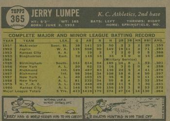 2010 Topps Heritage - 50th Anniversary Buybacks #365 Jerry Lumpe Back