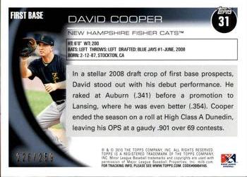 2010 Topps Pro Debut - Blue #31 David Cooper Back