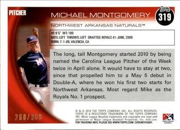 2010 Topps Pro Debut - Blue #319 Mike Montgomery Back