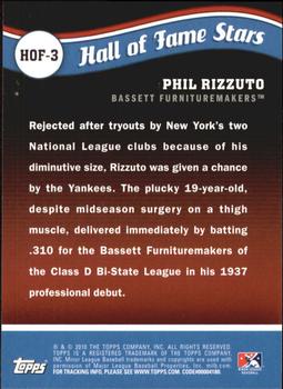 2010 Topps Pro Debut - Hall of Fame Stars #HOF-3 Phil Rizzuto Back