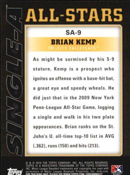 2010 Topps Pro Debut - Single-A All-Stars #SA-9 Brian Kemp Back