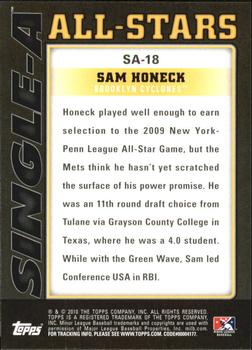2010 Topps Pro Debut - Single-A All-Stars #SA-18 Sam Honeck Back