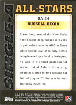 2010 Topps Pro Debut - Single-A All-Stars #SA-24 Russell Dixon Back