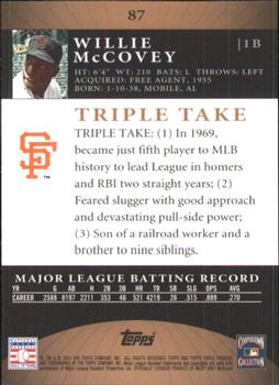 2010 Topps Triple Threads - Sepia #87 Willie McCovey Back