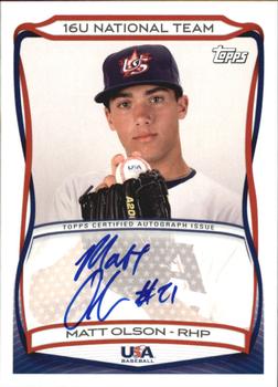 2010 Topps USA Baseball - Autographs #A-TBD14 Matt Olson Front
