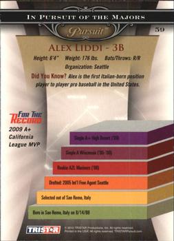 2010 TriStar Pursuit #59 Alex Liddi Back