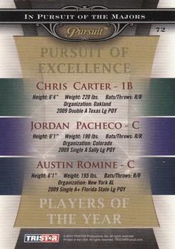 2010 TriStar Pursuit #72 Chris Carter / Jordan Pacheco / Austin Romine Back
