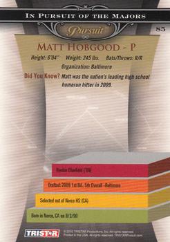 2010 TriStar Pursuit #85 Matt Hobgood Back