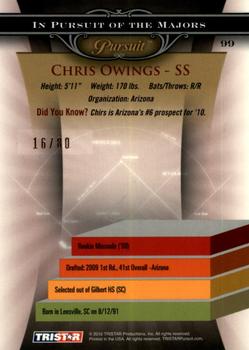 2010 TriStar Pursuit - Autographs #99 Chris Owings Back