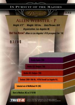 2010 TriStar Pursuit - Autographs #132 Allen Webster Back