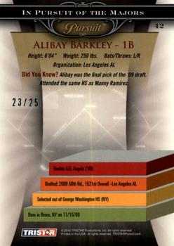 2010 TriStar Pursuit - Autographs Green #42 Alibay Barkley Back